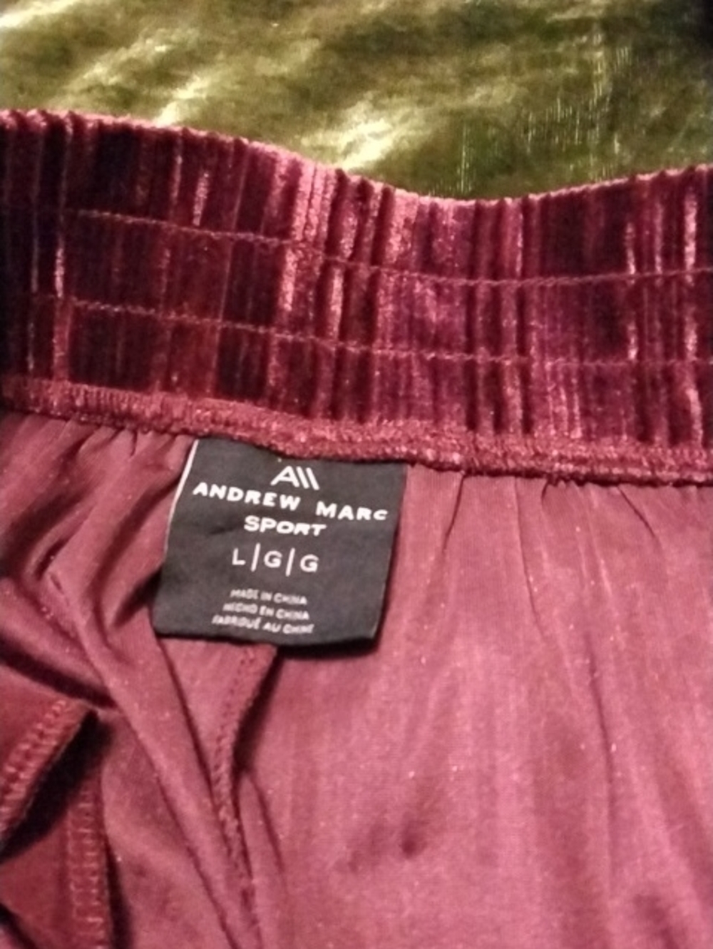 Andrew Marc Sport Kids Velvet Waist Joggers - Burgundy